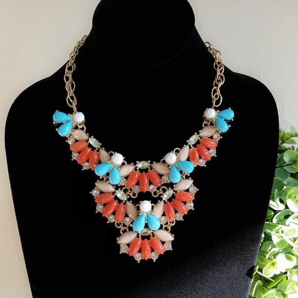 Nordstrom Lee By Lee Angel Raffia Festive Statement NEcklace NWT 125 and Pouch - Picture 6 of 8